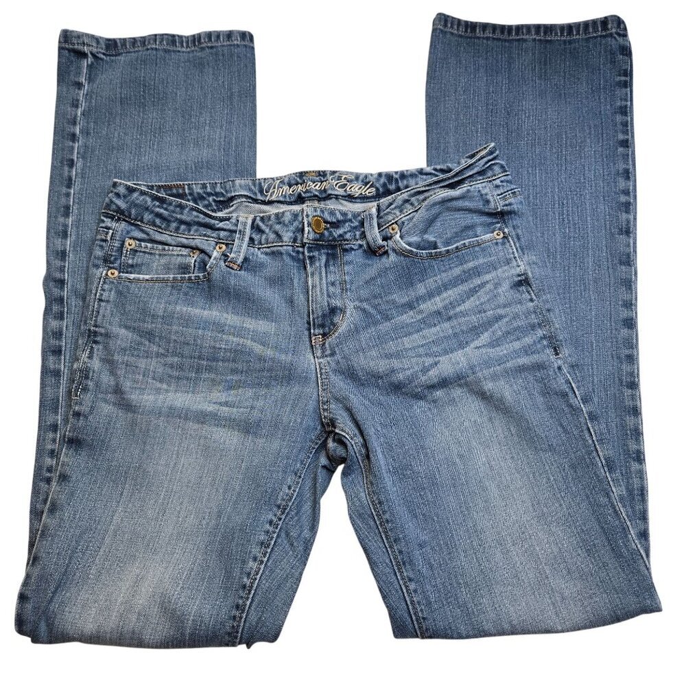 Vtg American Eagle‎ Jeans True Boot Womens 10L Long Lowrise Y2K Stretch Bootcut